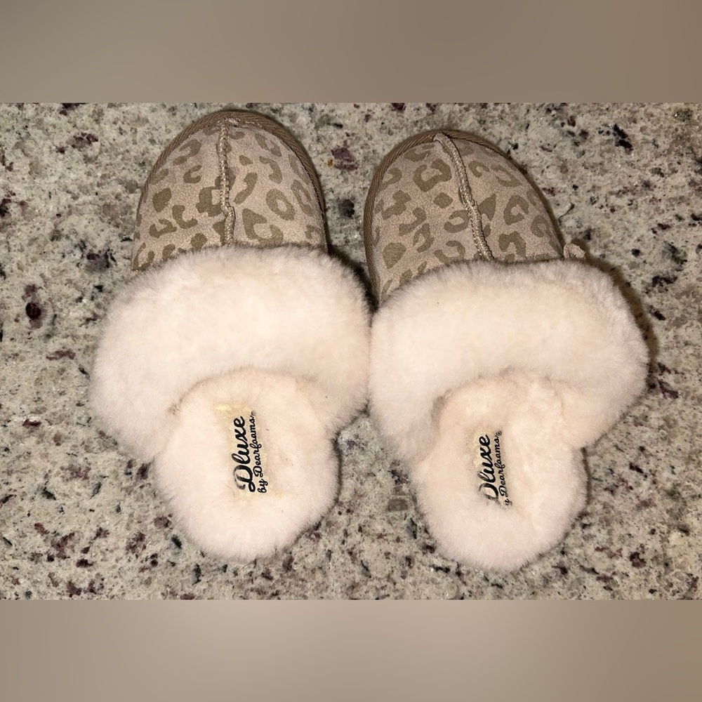 Kids' Dluxe by Dearfoams Suede Whistler Leopard size 13